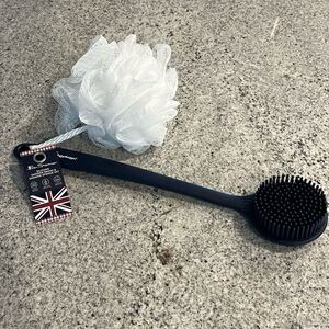 New Ben Sherman 2-PK Body Silicone Brush and Shower Bath Scrub Fun Sponge set